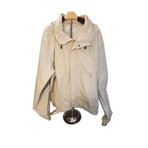 Very Nice Vintage Men's London Fog Hooded Wind Breaker Jacket Cream/Bone Size 2X